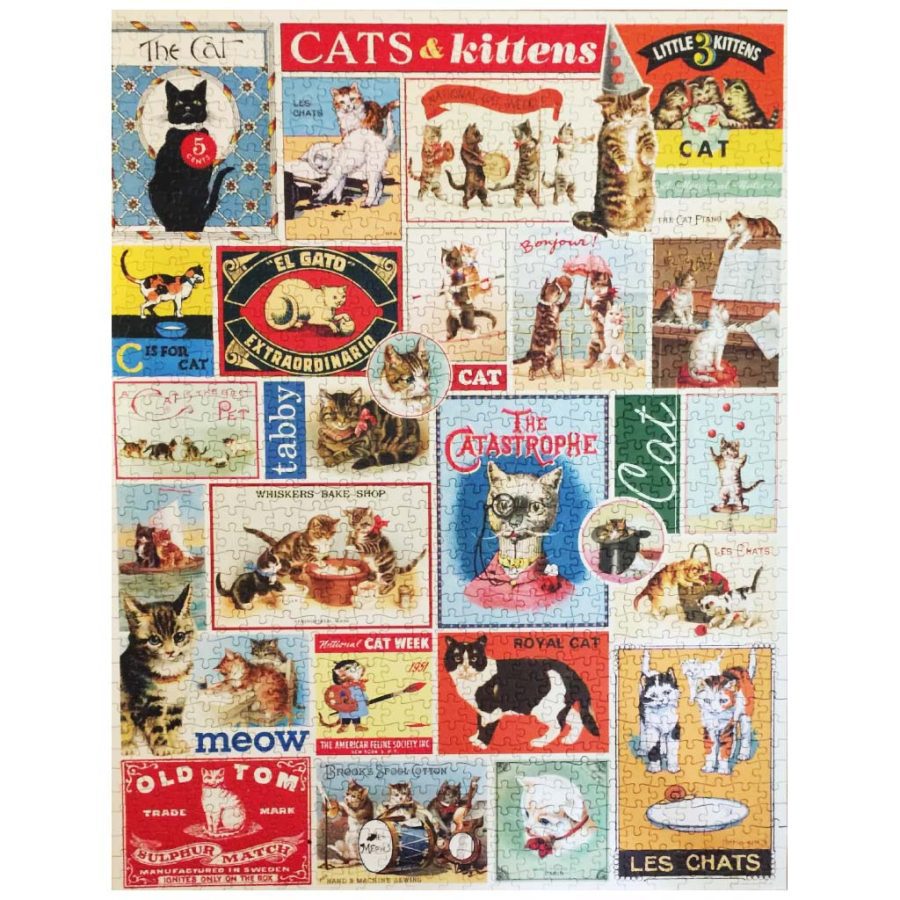 Cavallini & Co Cats and Kittens Vintage Jigsaw Puzzle