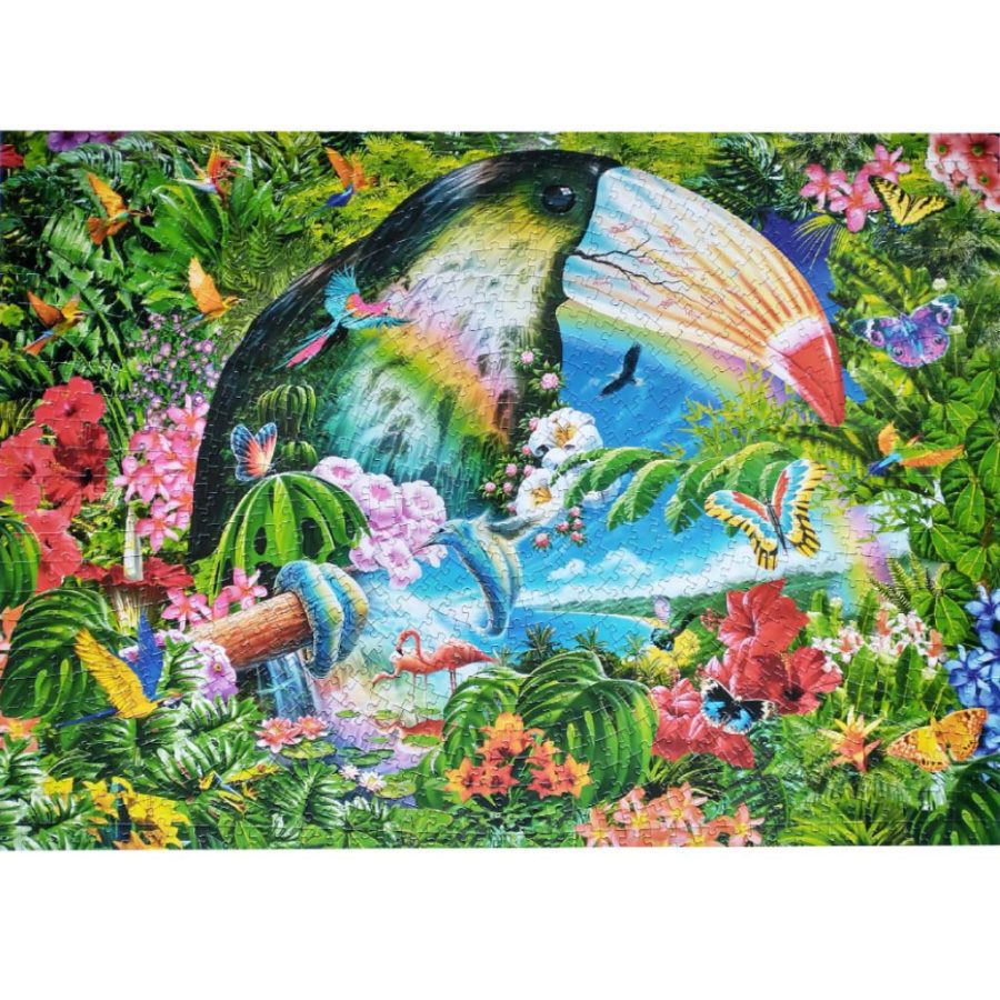 Trefl Red Spiral Tropical Animals Jigsaw Puzzle