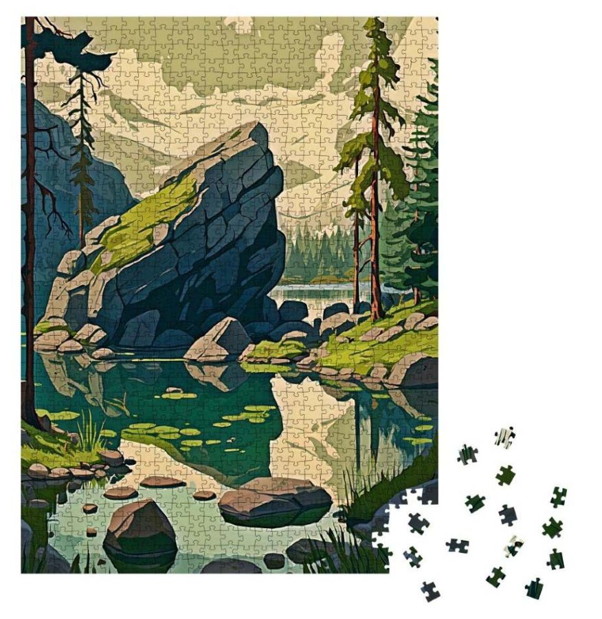 Rugged Majestic Rock jigsaw puzzle by Michael J. Maloney