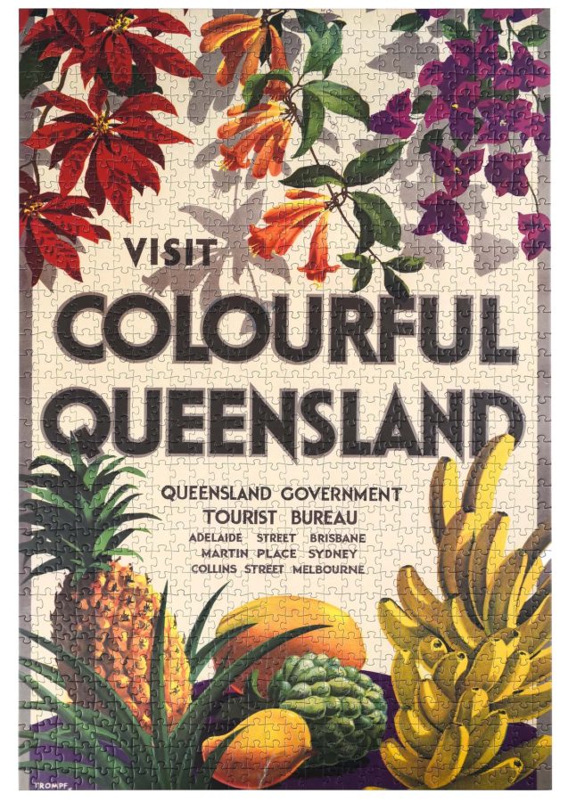 Blue Kazoo Queensland Australia Travel Poster Jigsaw Puzzle