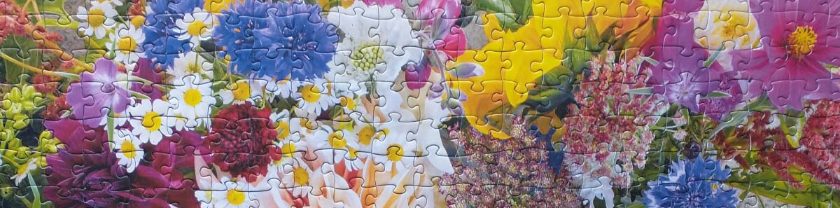 Oakland Puzzle Company Boxcar Flower Farm Bouquets Jigsaw Puzzle