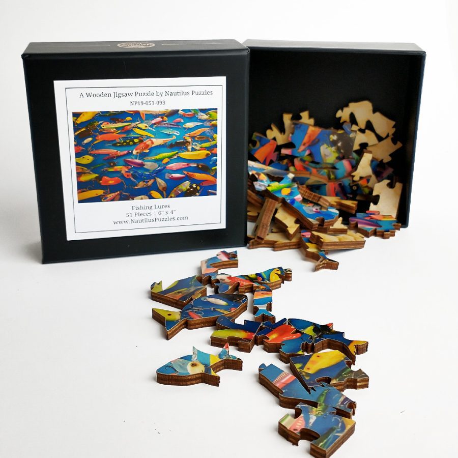 Nautilus Fishing Lures Wooden Jigsaw Puzzle