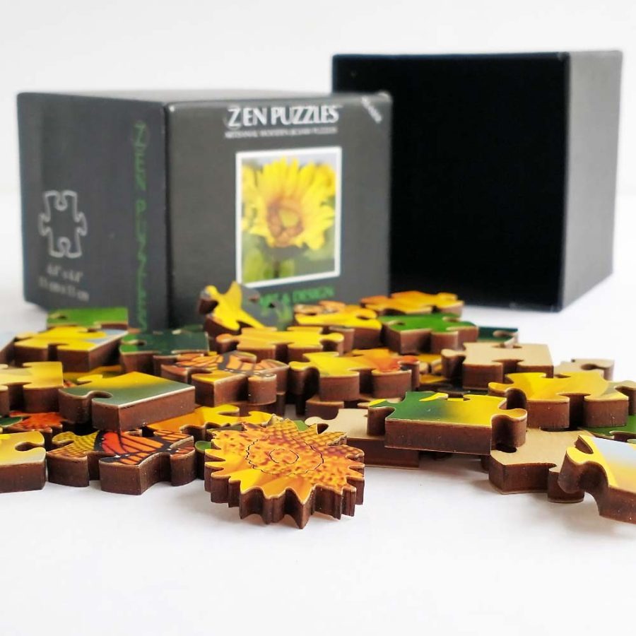 Zen Sunflower Wooden Jigsaw Puzzle