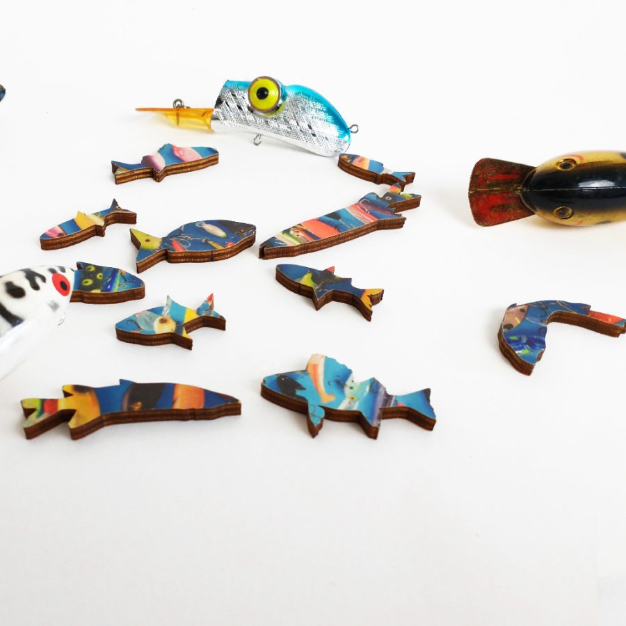 Nautilus Fishing Lures Wooden Jigsaw Puzzle