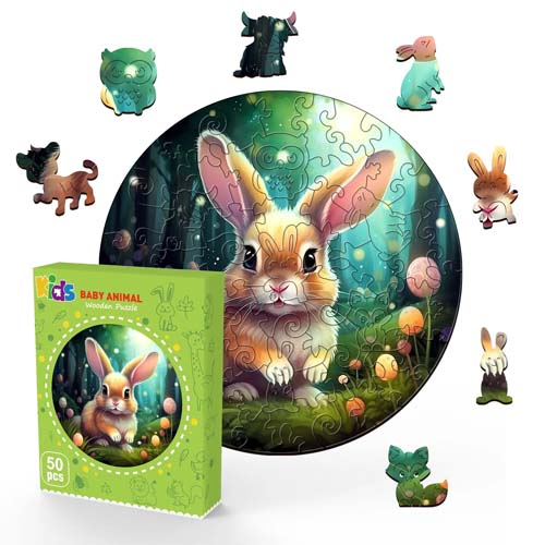 Kaayee Cute Bunny Wooden Jigsaw Puzzle for Kids