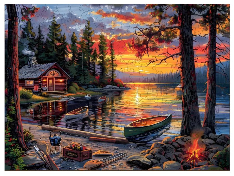 Kaayee Canoe Lake Wooden Jigsaw Puzzle