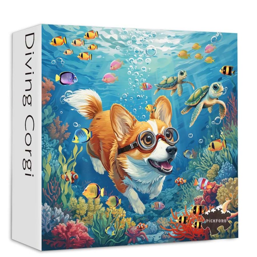 PickForU Diving Corgi Jigsaw Puzzle