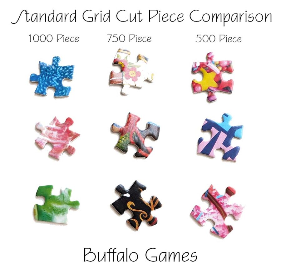 Standard Grid Cut Jigsaw Puzzle Piece Comparison