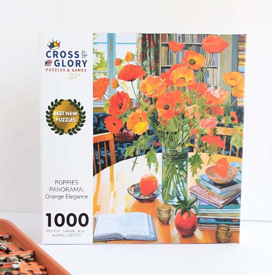 Cross & Glory Poppies Panorama Orange Excellence Jigsaw Puzzle