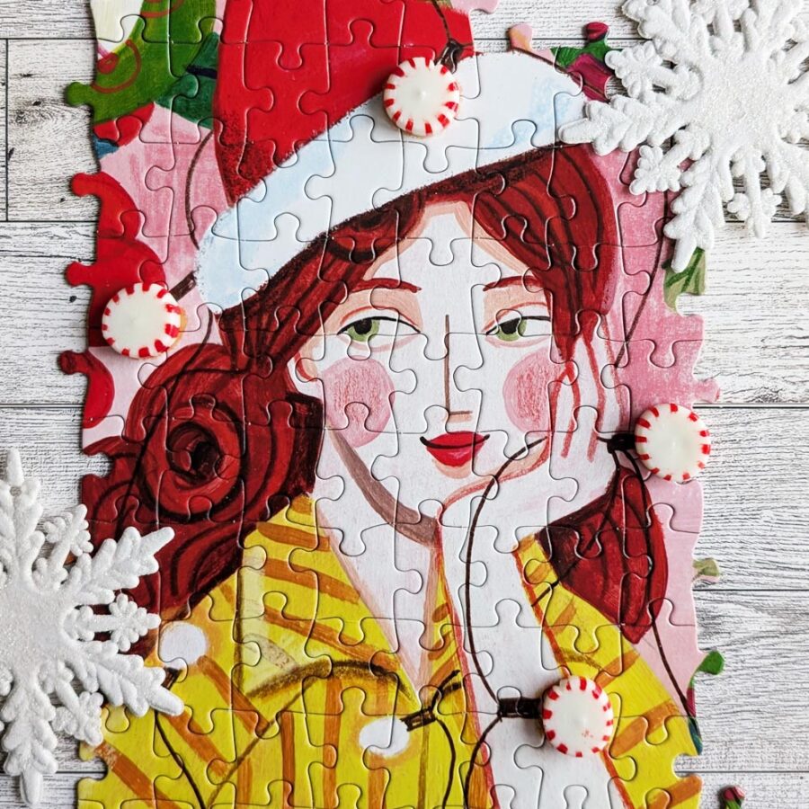 Eeboo Piece and Love Ms. Santa's Reindeer Jigsaw Puzzle